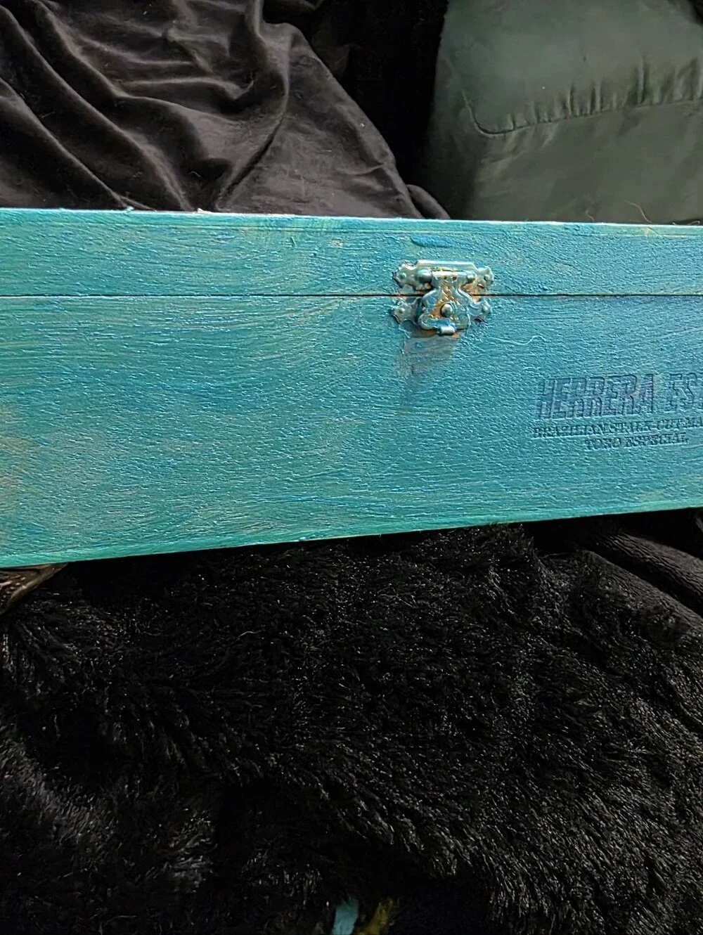 Custom One Of A Kind Green Butterfly  Decorative Box Home Art